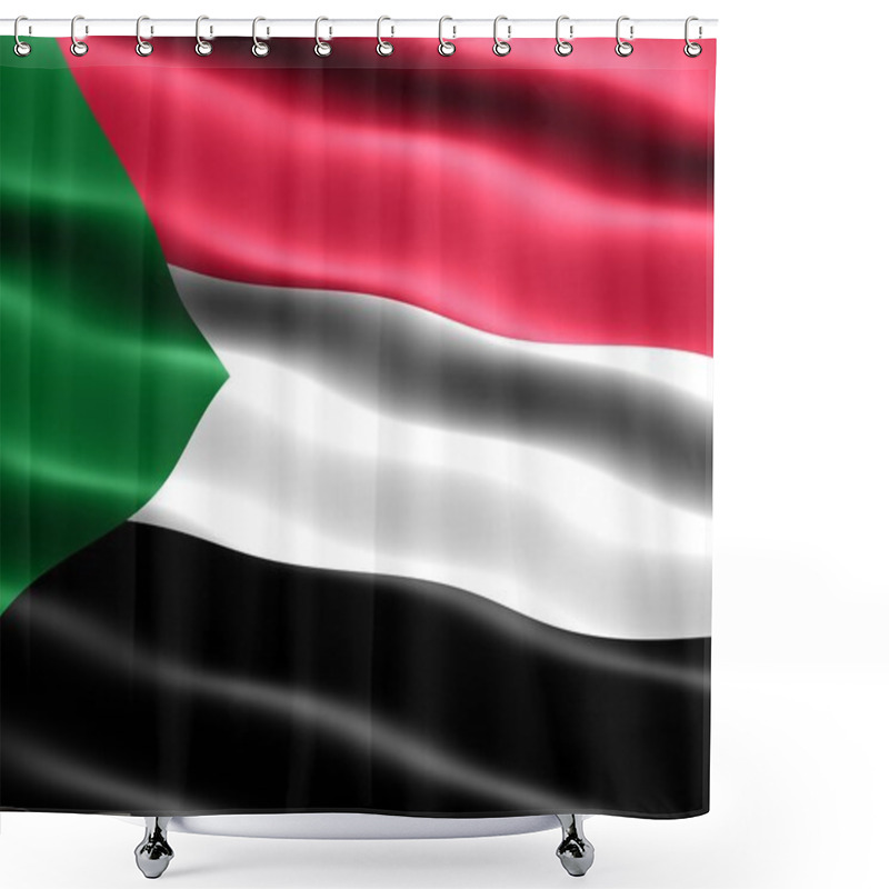 Personality  Flag Of Sudan Shower Curtains