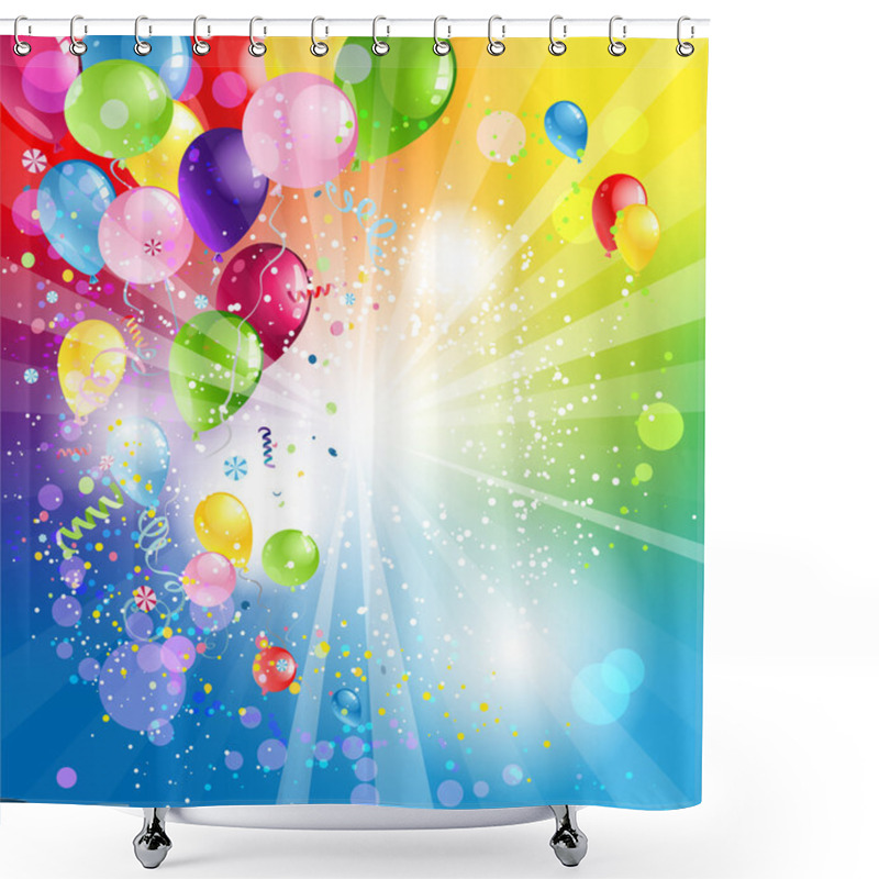 Personality  Holiday Backgrund With Balloons Shower Curtains