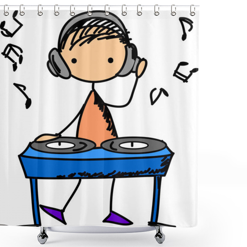 Personality  Music Doodles Shower Curtains