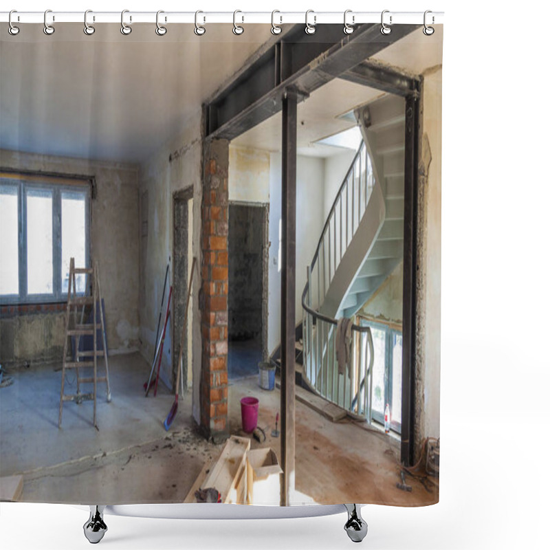 Personality  Interior Of A House Under Construction. Renovation Of An Apartment Shower Curtains