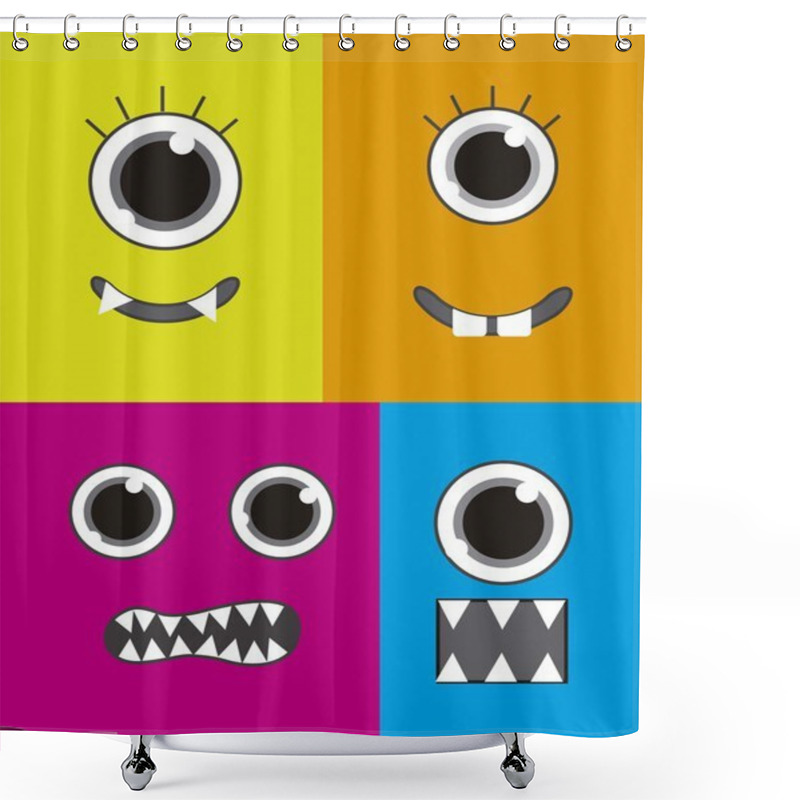 Personality  Monsters Faces Shower Curtains