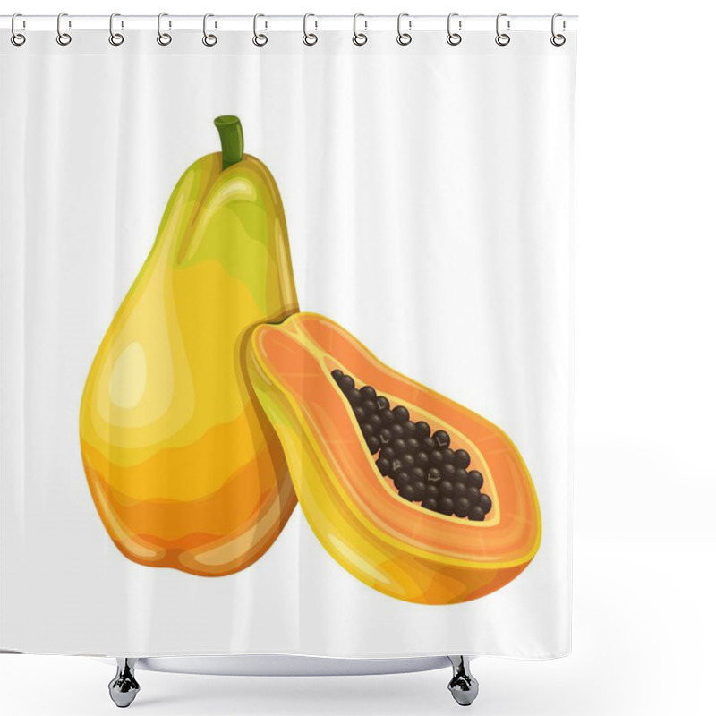 Personality  Papaya Fruit Illustration Shower Curtains