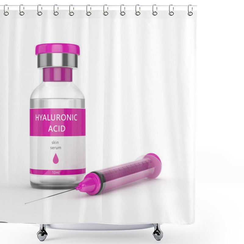 Personality  3d Render Of Hyaluronic Acid Vial And Syringe Shower Curtains