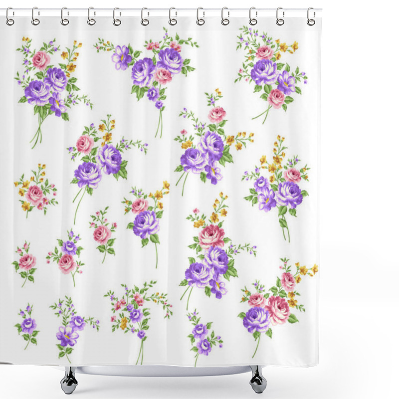 Personality  Beautiful Rose Illustration Material Collection, Shower Curtains