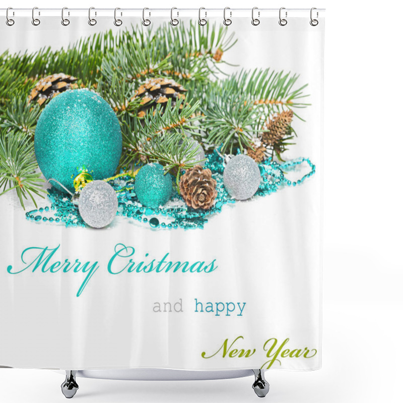 Personality  Christmas Greeting Card Shower Curtains