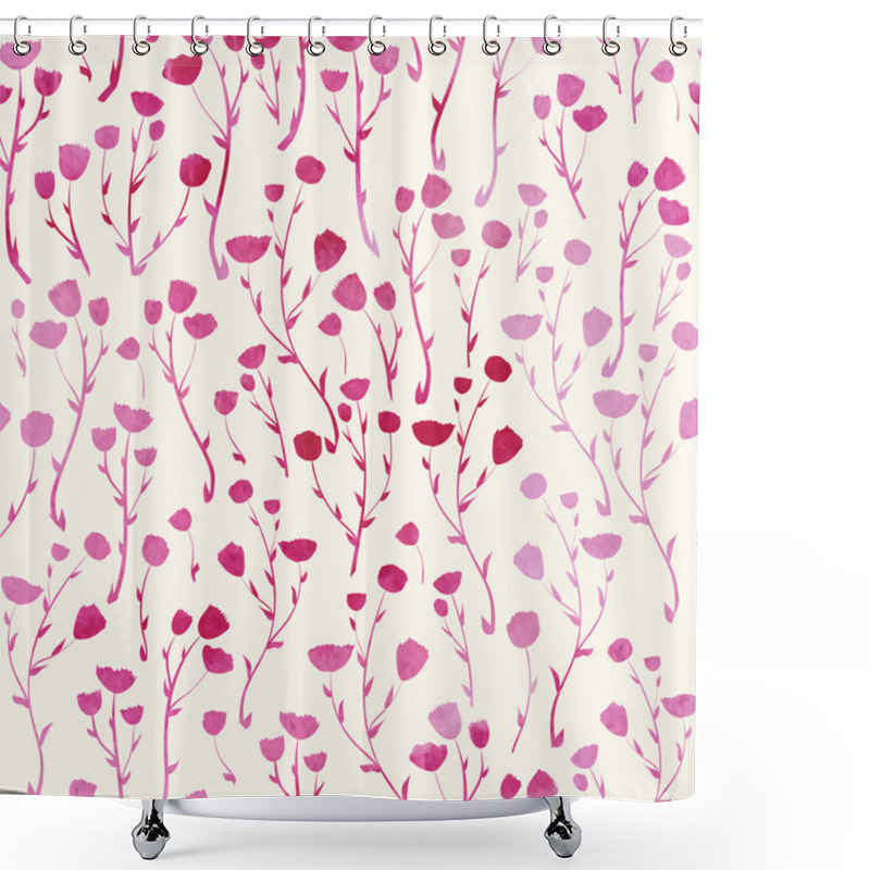 Personality  Seamless Pattern With Hand Drawn Doodle Flowers Shower Curtains