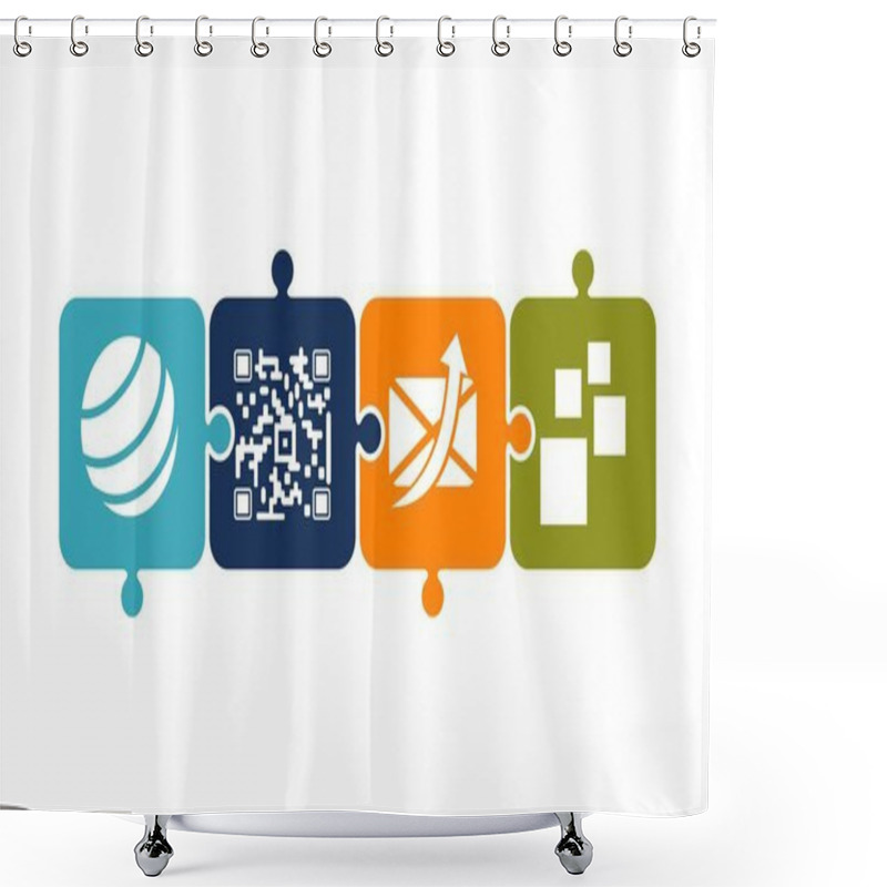 Personality  Mobility Solver Logo Design Template Vector Shower Curtains