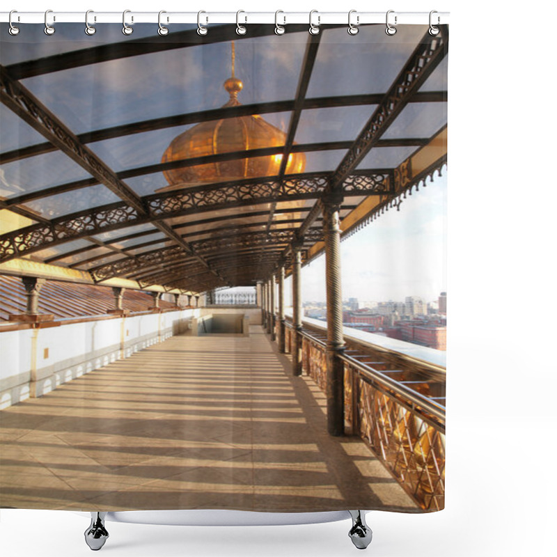 Personality  Covered Footbridge To Temple Of Christ Of Savior In Moscow Shower Curtains