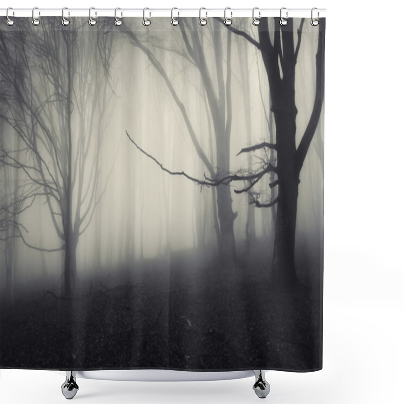 Personality  Spooky Dark Forest With Trees Shower Curtains