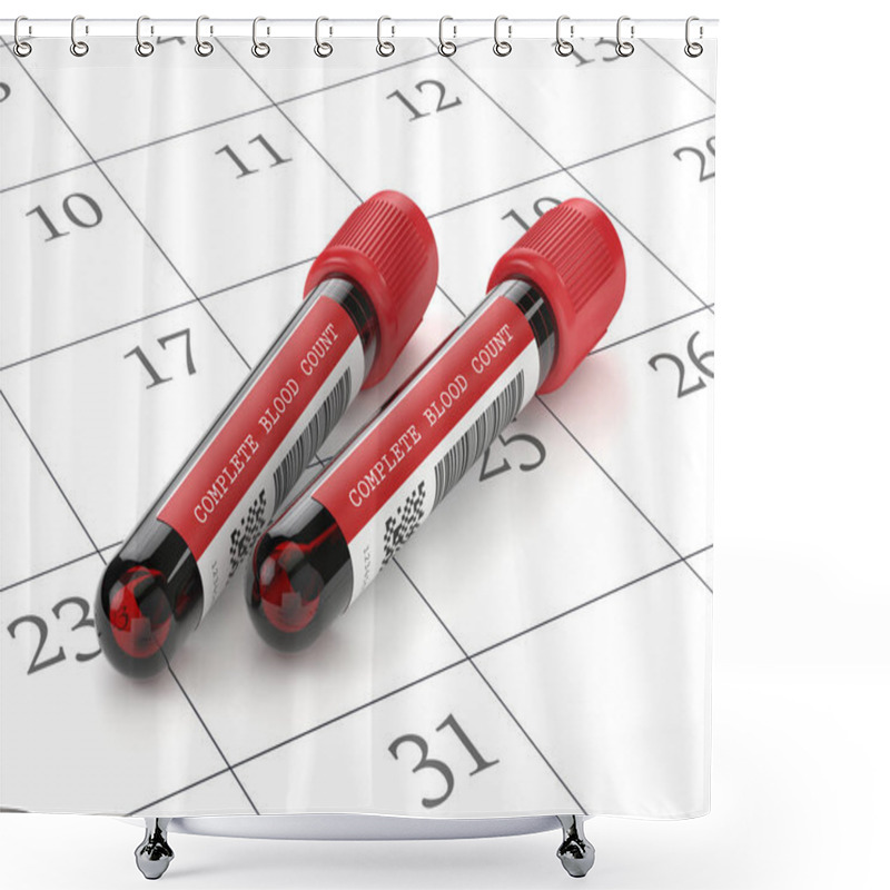 Personality  3d Render Of CBC Blood Tube On Calendar Shower Curtains