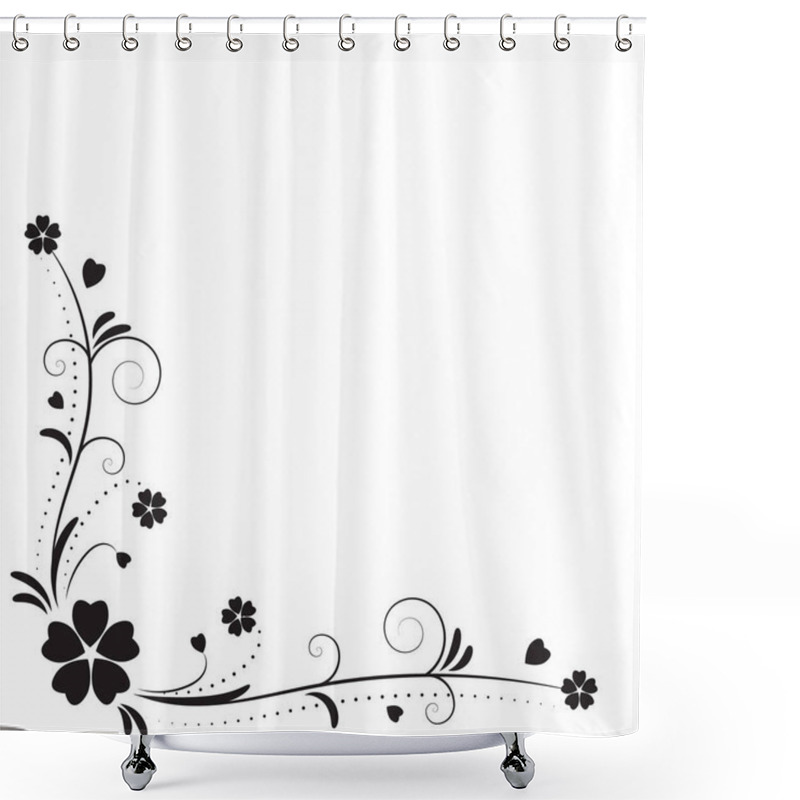 Personality  Outline Floral Pattern Corner Of The Event. Shower Curtains