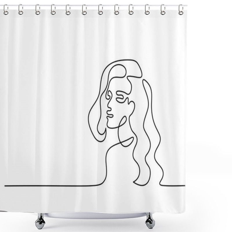 Personality  Abstract Portrait Of A Woman Logo Shower Curtains