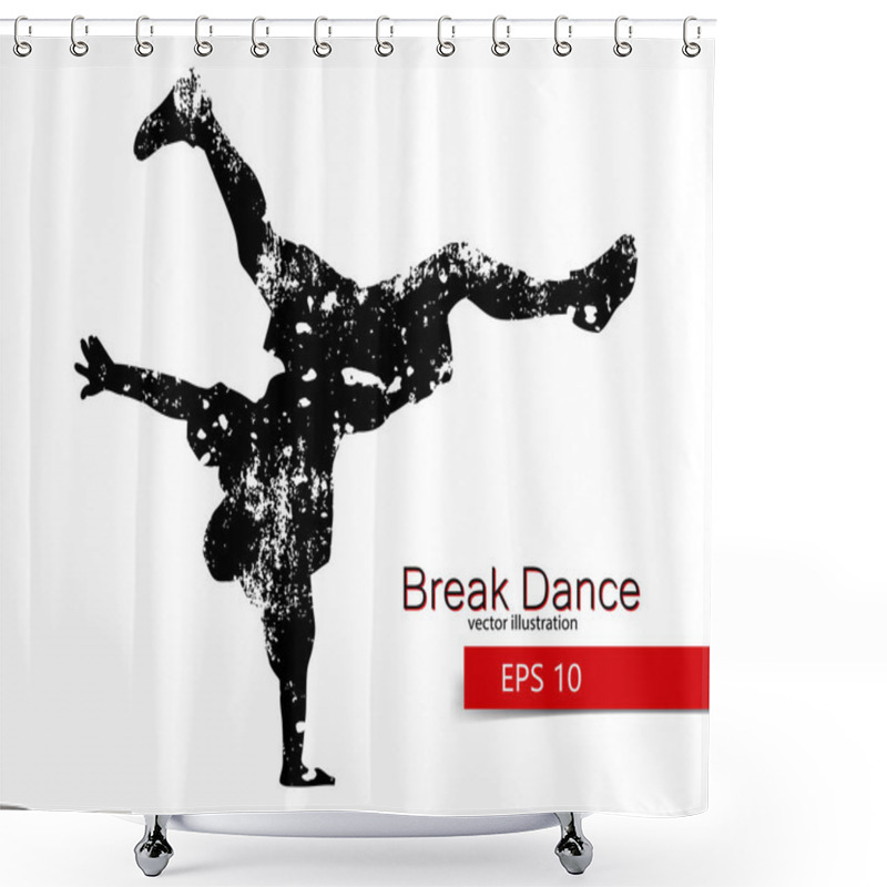 Personality  Silhouette Of A Break Dancer Shower Curtains