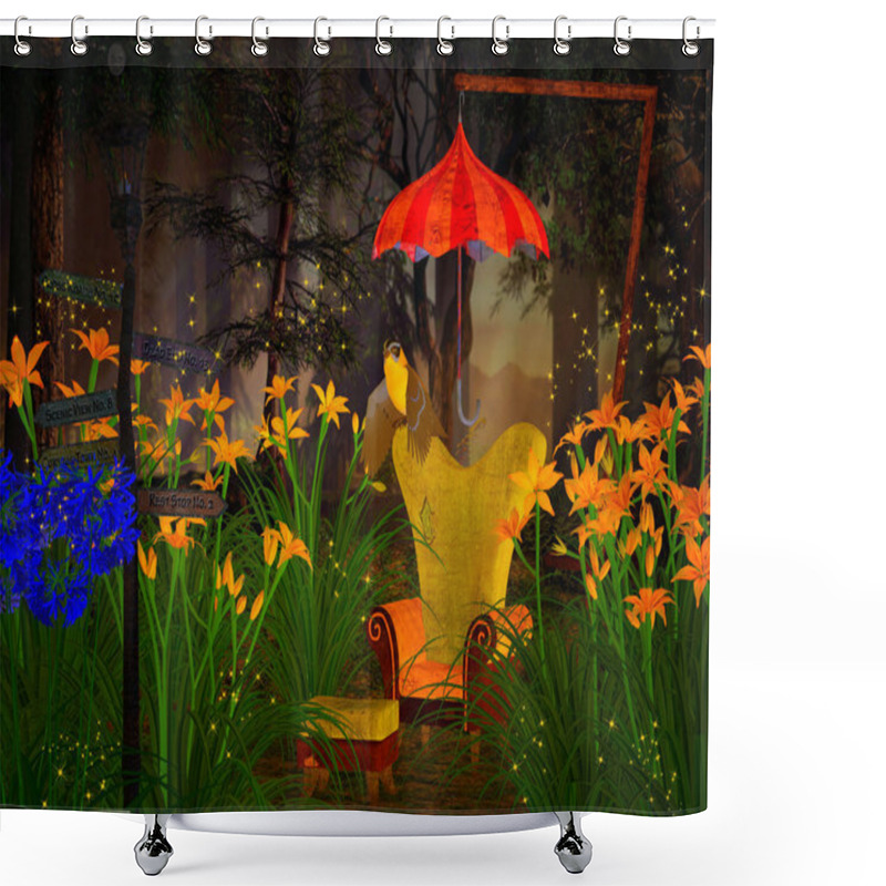 Personality  Fantasy Armchair In The Dreamy Forest Shower Curtains