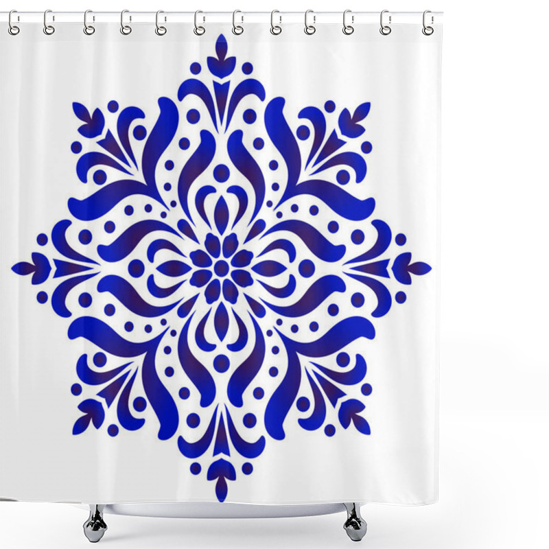 Personality  Decorative Flower Blue And White Shower Curtains