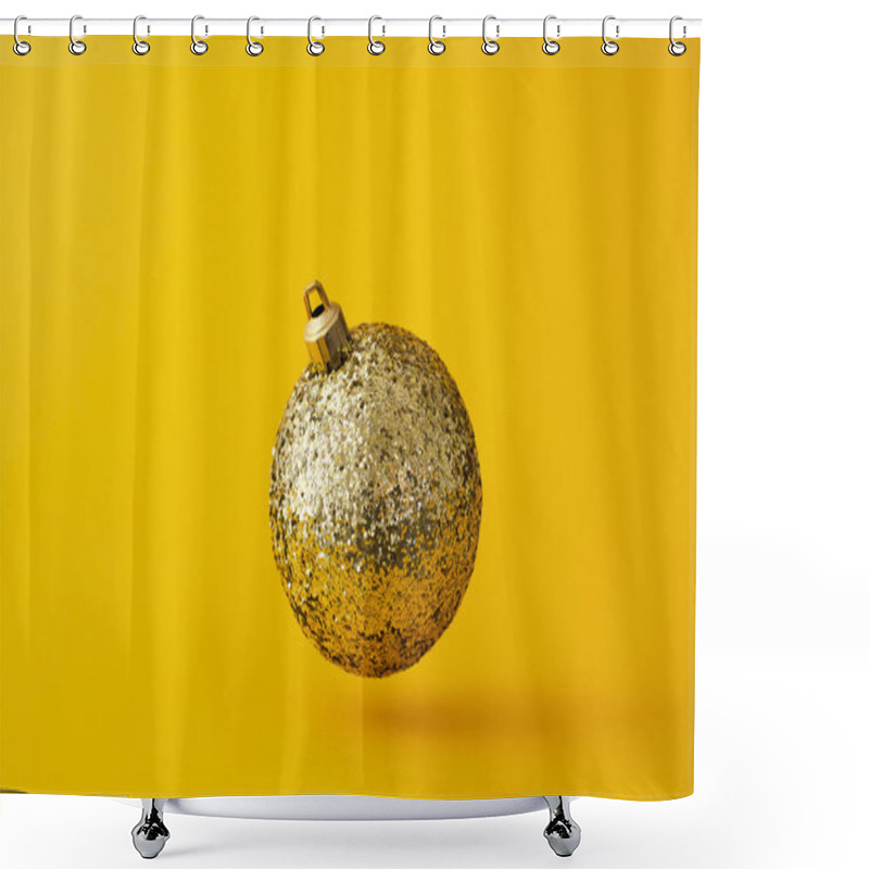 Personality  Golden Christmas Ball Shower Curtains