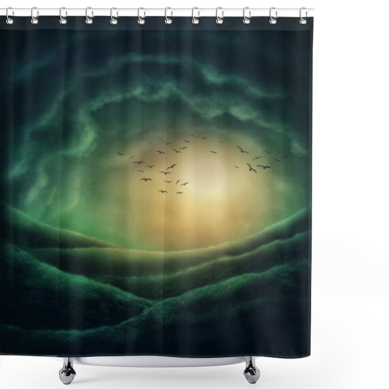 Personality  Dark Landscape With Cloudsh Clouds Shower Curtains