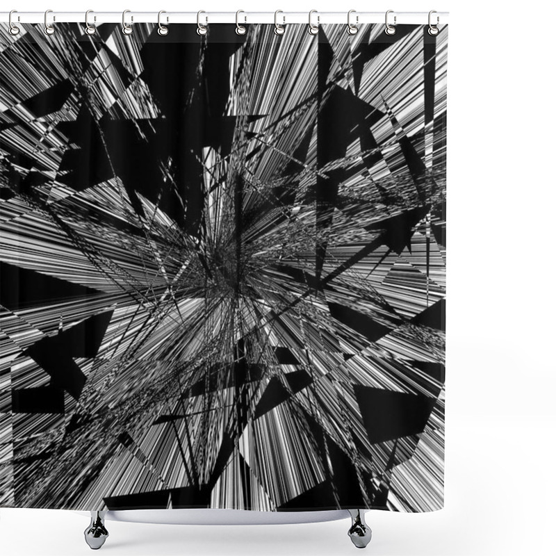 Personality  Abstract Shattered, Rough Pattern Shower Curtains