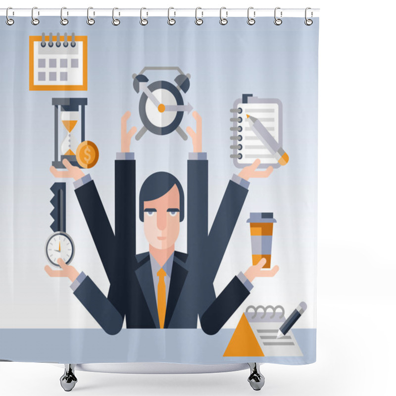 Personality  Time Management Businessman Shower Curtains