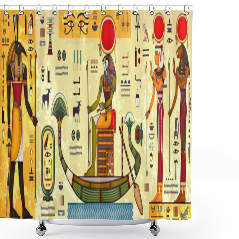 Personality  Egyptian Hieroglyph And SymbolAncient Culture Sing And Symbol.Historical Background.Ancient Goddess. Shower Curtains