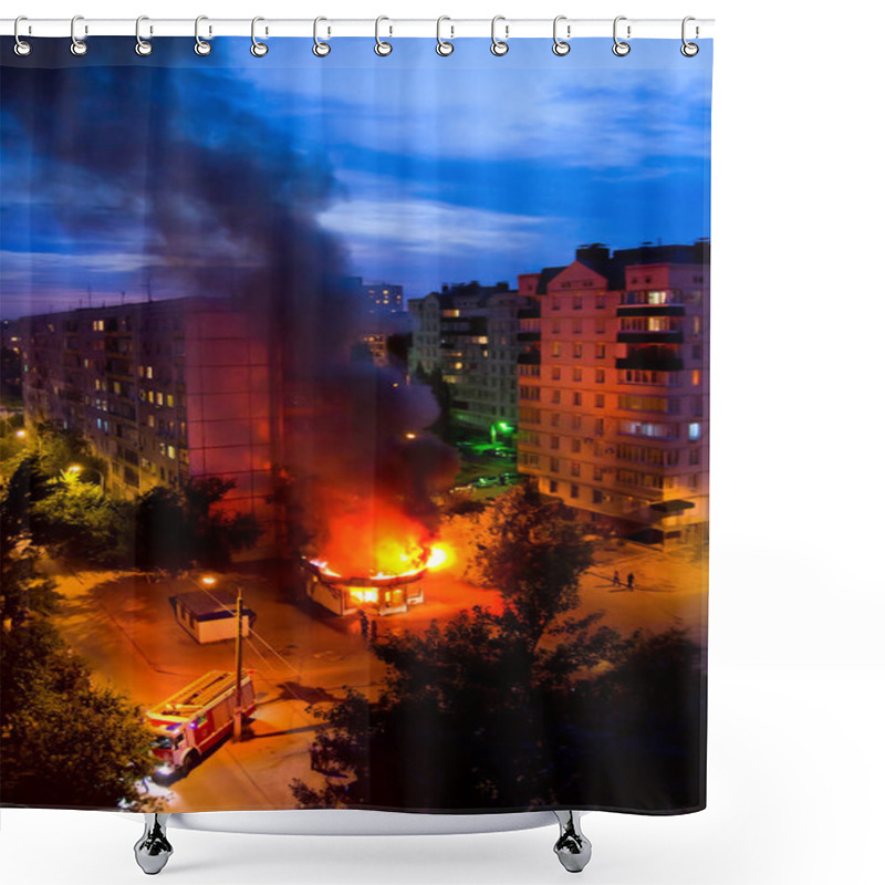 Personality  Fire Extinguishing Shower Curtains