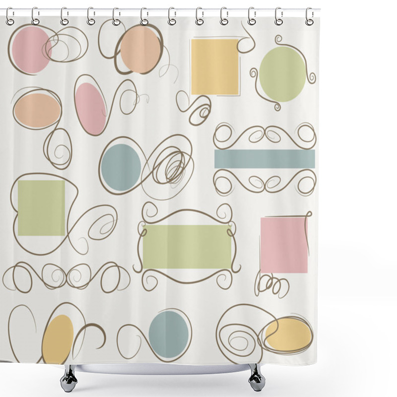 Personality  Doodle Frames Collection Shower Curtains