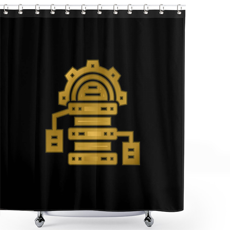 Personality  Big Data Gold Plated Metalic Icon Or Logo Vector Shower Curtains