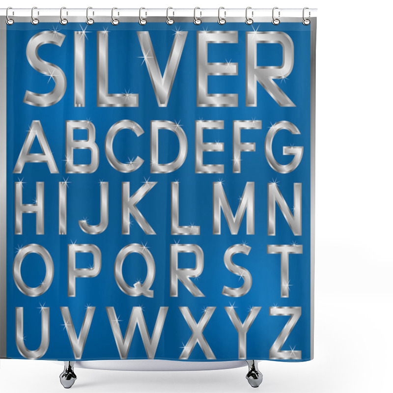 Personality  Silver Font Shower Curtains