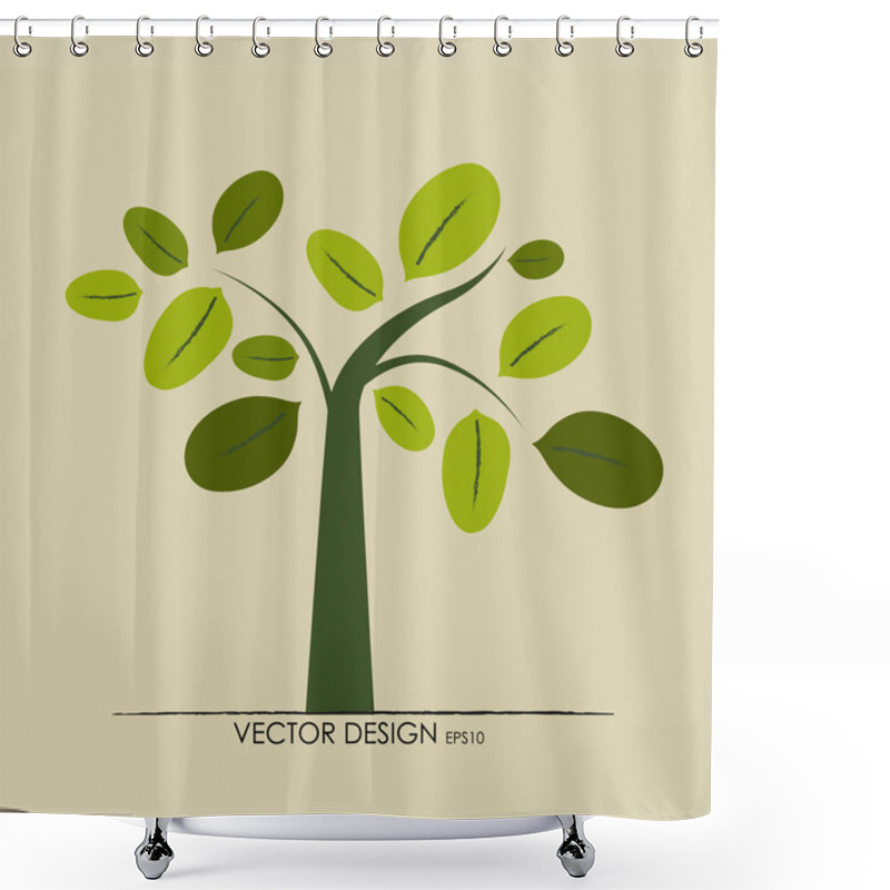 Personality  Abstract Tree. Vector Illustration. Shower Curtains