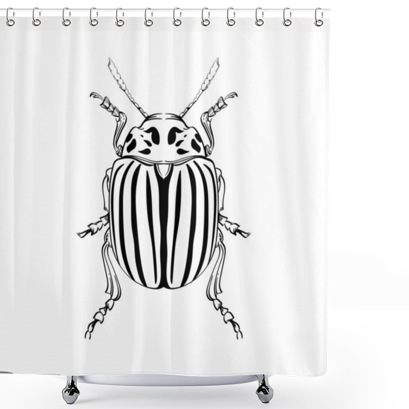 Personality  Insect Collection, Line Art, Vector. Shower Curtains