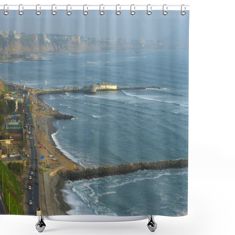 Personality  Miraflores Beach Road, Lima Shower Curtains