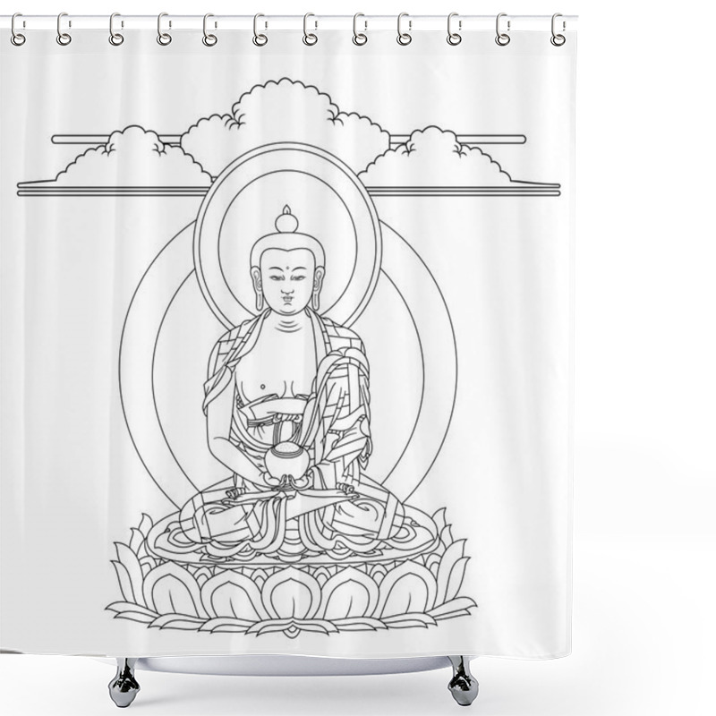 Personality  Buddha Amitabha In Meditation Shower Curtains