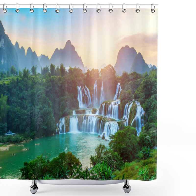 Personality  The Beautiful And Magnificent Detian Falls In Guangxi, Chin Shower Curtains