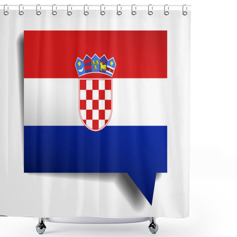 Personality  Croatia - Paper 3d Realistic Speech Bubble Shower Curtains