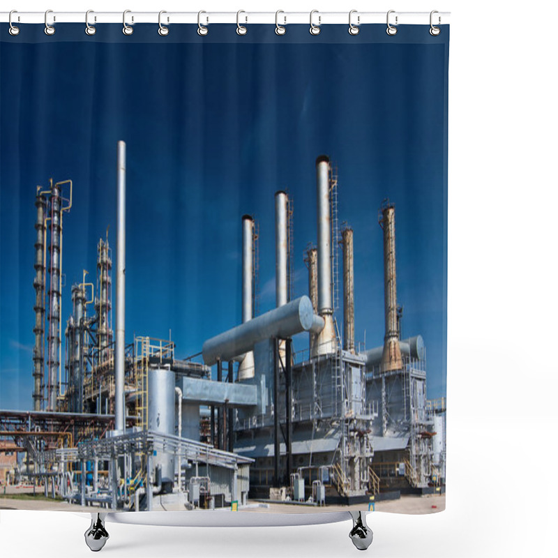 Personality  View Gas Processing Factory. Shower Curtains