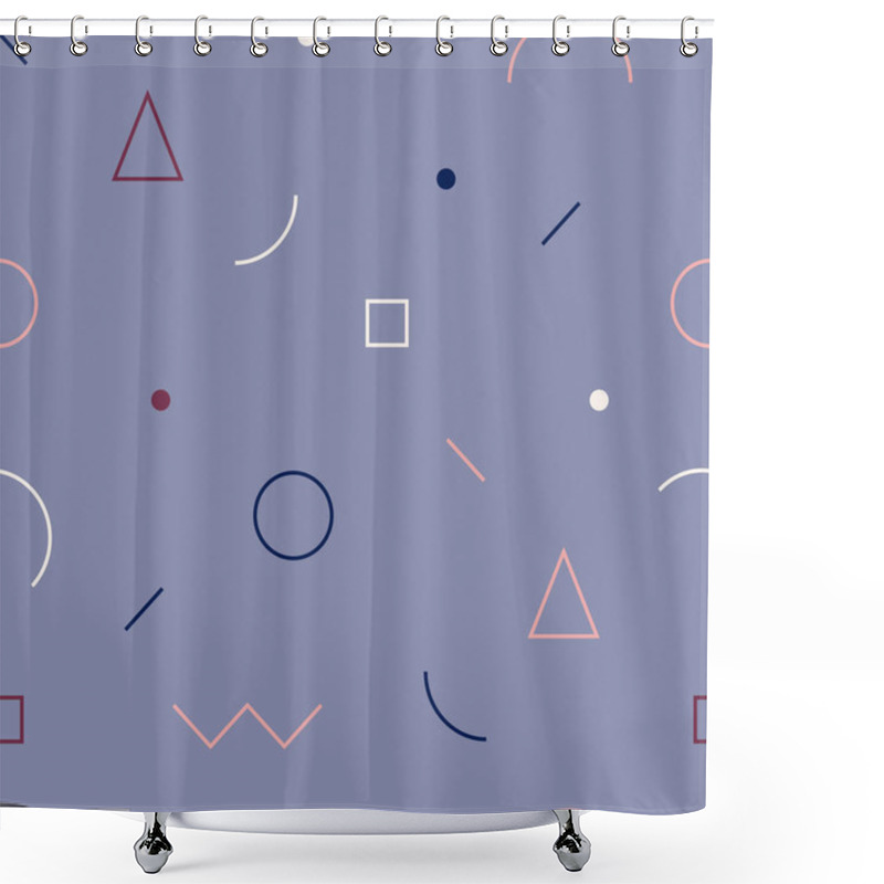 Personality  Simple Abstract Pattern With Geometrical Shapes Shower Curtains