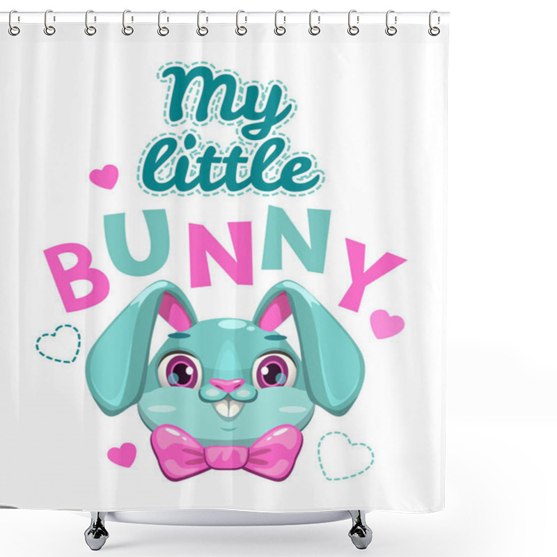 Personality  My Little Bunny Vector Illustration. Shower Curtains