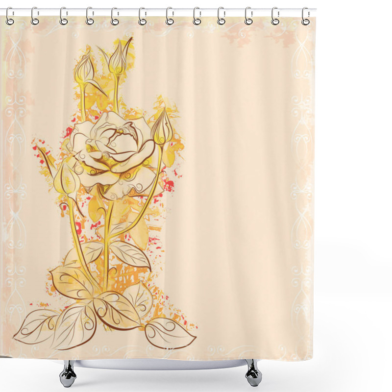 Personality  Autumnal Roses On The Old Paper Shower Curtains