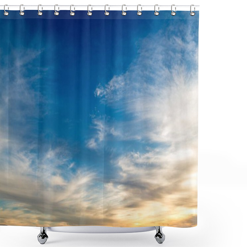 Personality  Beautiful Shot Of White Clouds In A Clear Blue Sky During Daytime Shower Curtains