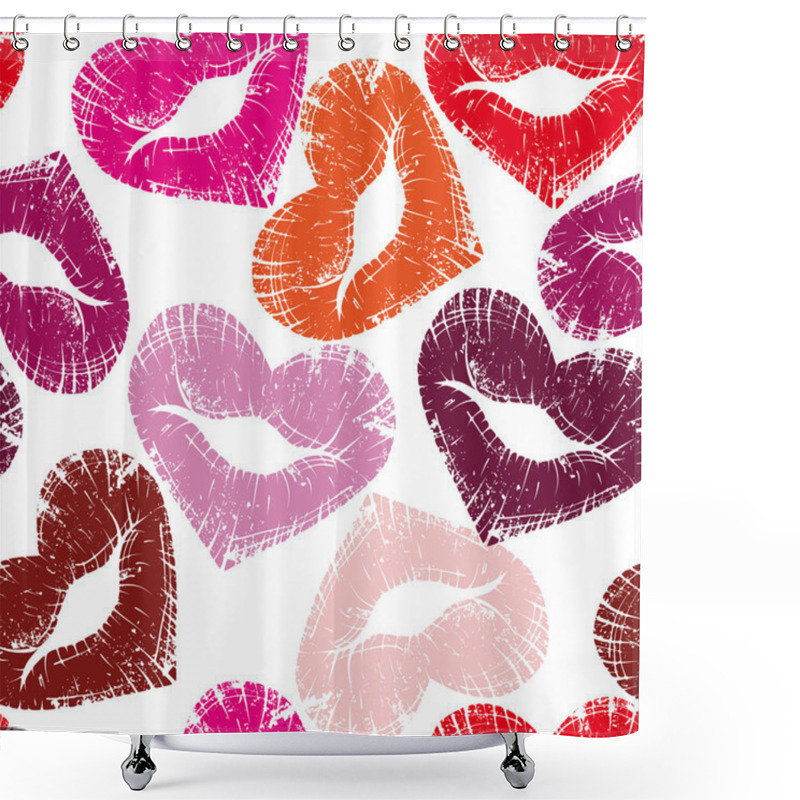 Personality  Print Of Lips, Kiss Shower Curtains