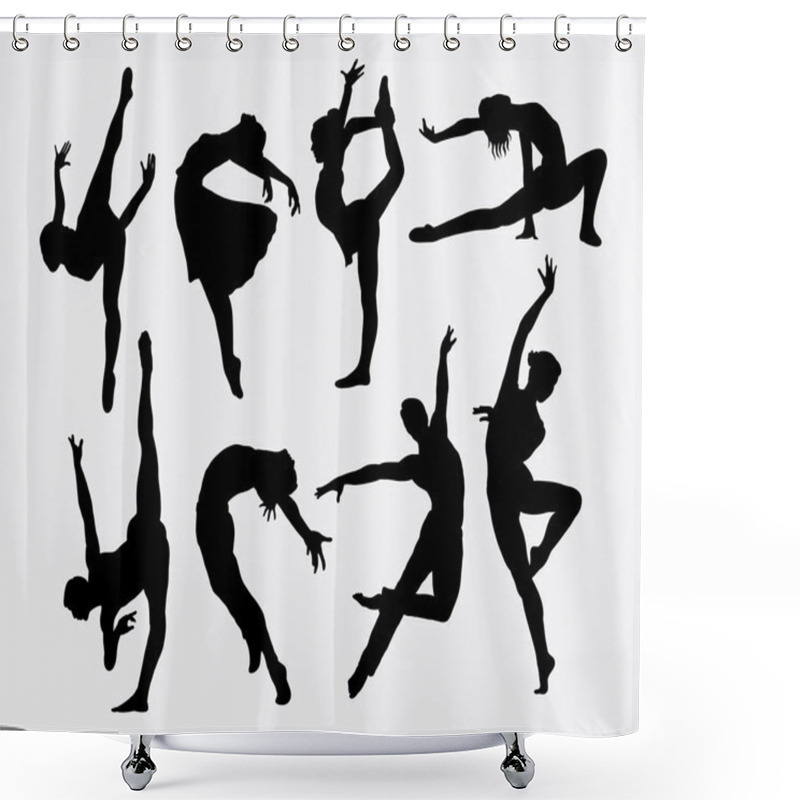 Personality  Dancer Male And Female Silhouettes Shower Curtains