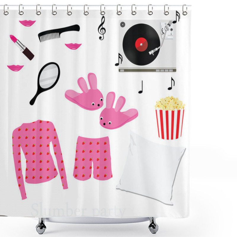 Personality  Slumber Party Raster Shower Curtains