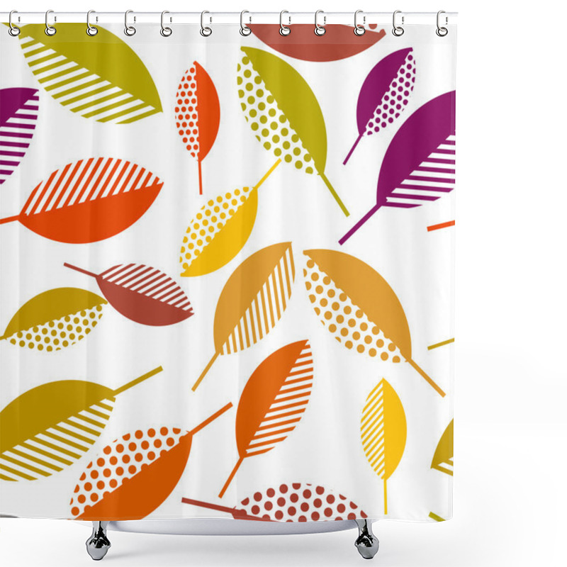 Personality  Autumn Leaves Vector Illustration Abstract. Seamless Pattern Wit Shower Curtains