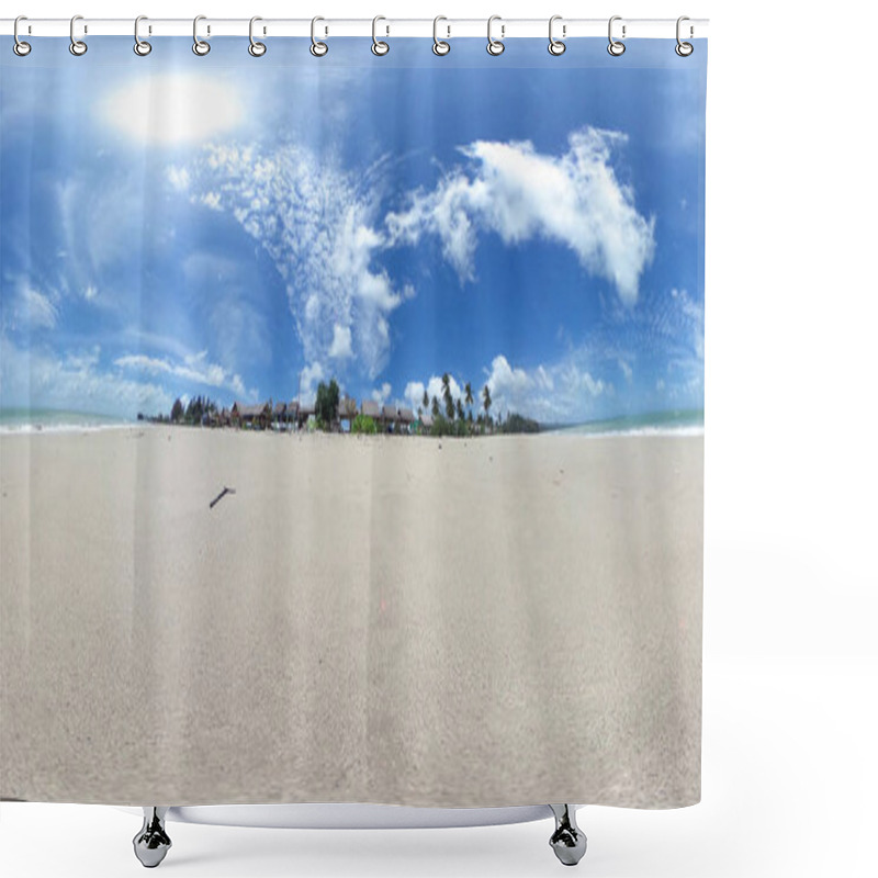 Personality  360 Degree Spherical Panorama  Bangsak Beach Khao Lak Phangnga Province, Thailand. Shower Curtains