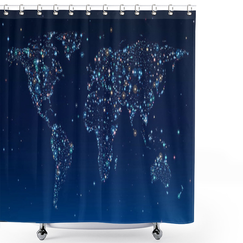 Personality  World Map In Clear Sky Shower Curtains