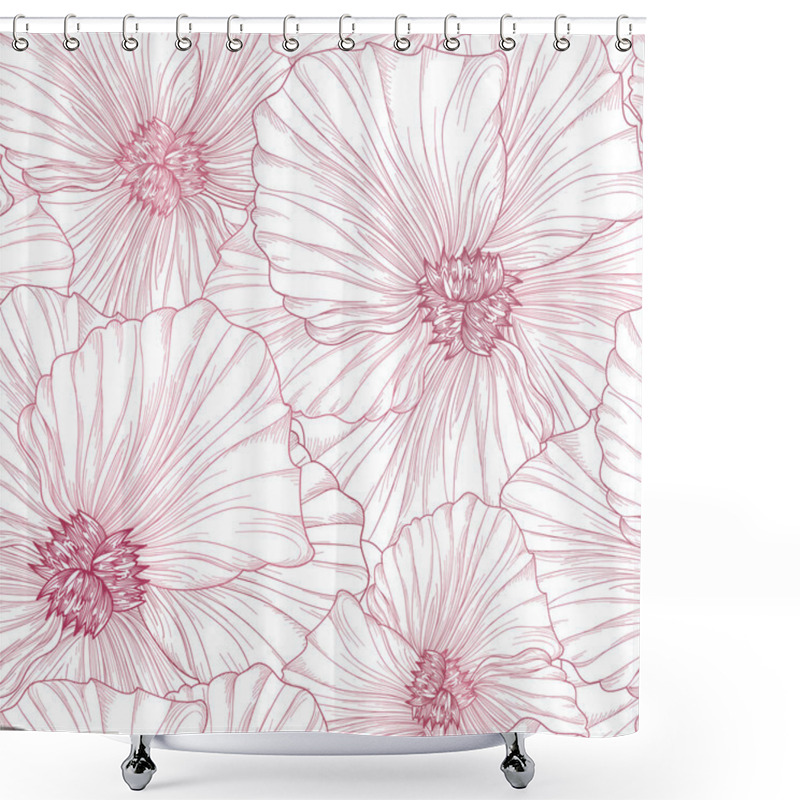 Personality  Floral Seamless Pattern.  Shower Curtains