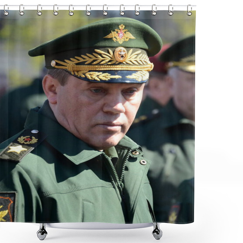 Personality   Chief Of The General Staff Of The Russian Armed Forces  First Deputy Defense Minister, Army General Valery Gerasimov. Shower Curtains