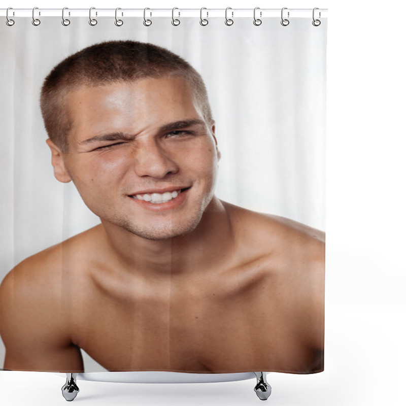 Personality  Young Man With A Naked Torso Shower Curtains