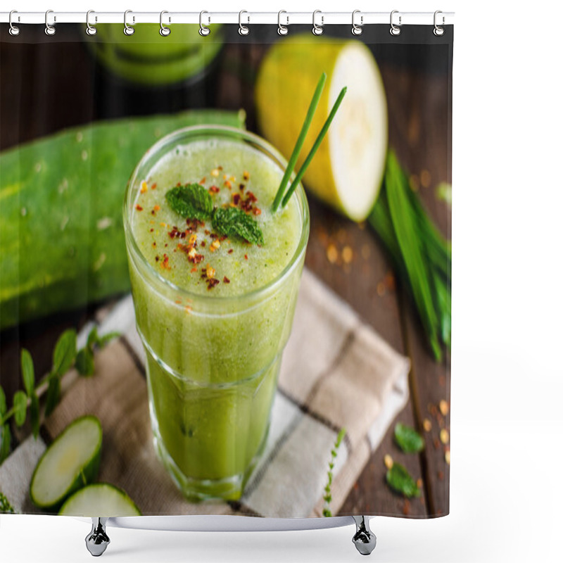 Personality  Cucumber Smoothie With Herbs And Chili Shower Curtains