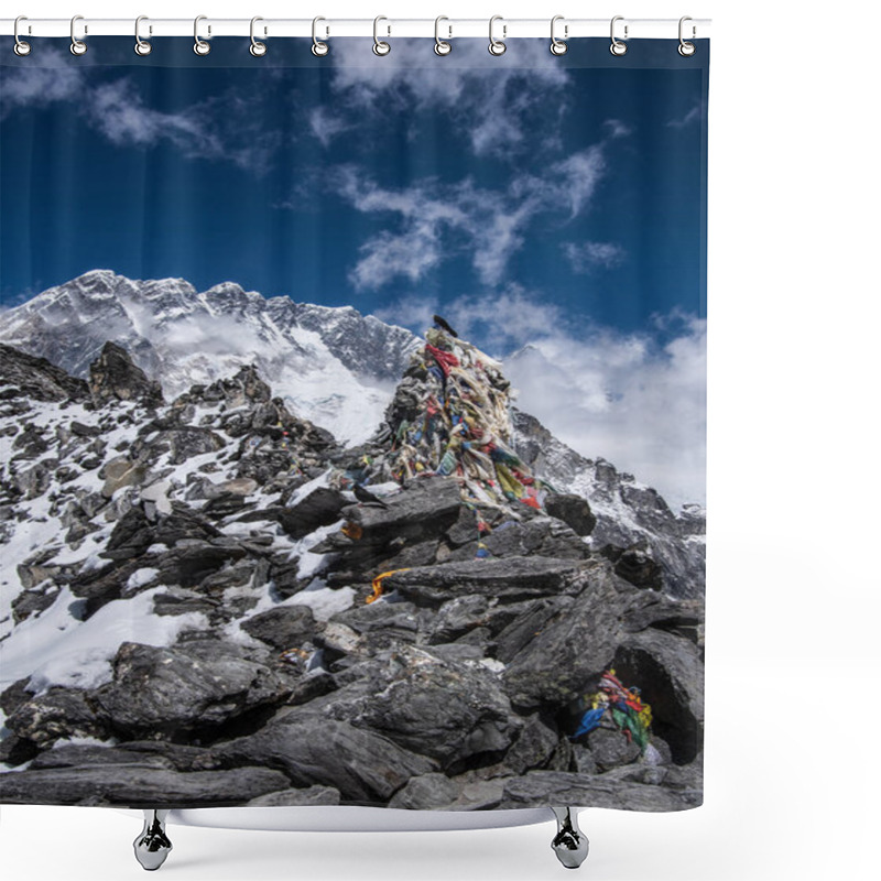 Personality  Portrait View Of Kongma La Pass. Shower Curtains